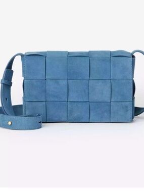 J.McLaughlin Una Blue Woven Suede Leather Crossbody Bag NWT Detached Tag